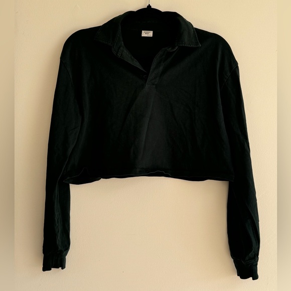 Aritzia Sunday Best Cropped Long Sleeve Polo - Picture 2 of 4